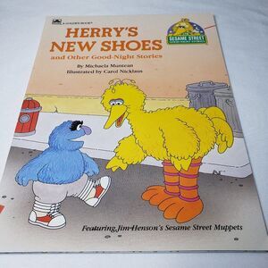 Vintage 80s Sesame Street Herry's New Shoes PB Book Big Bird Childrens